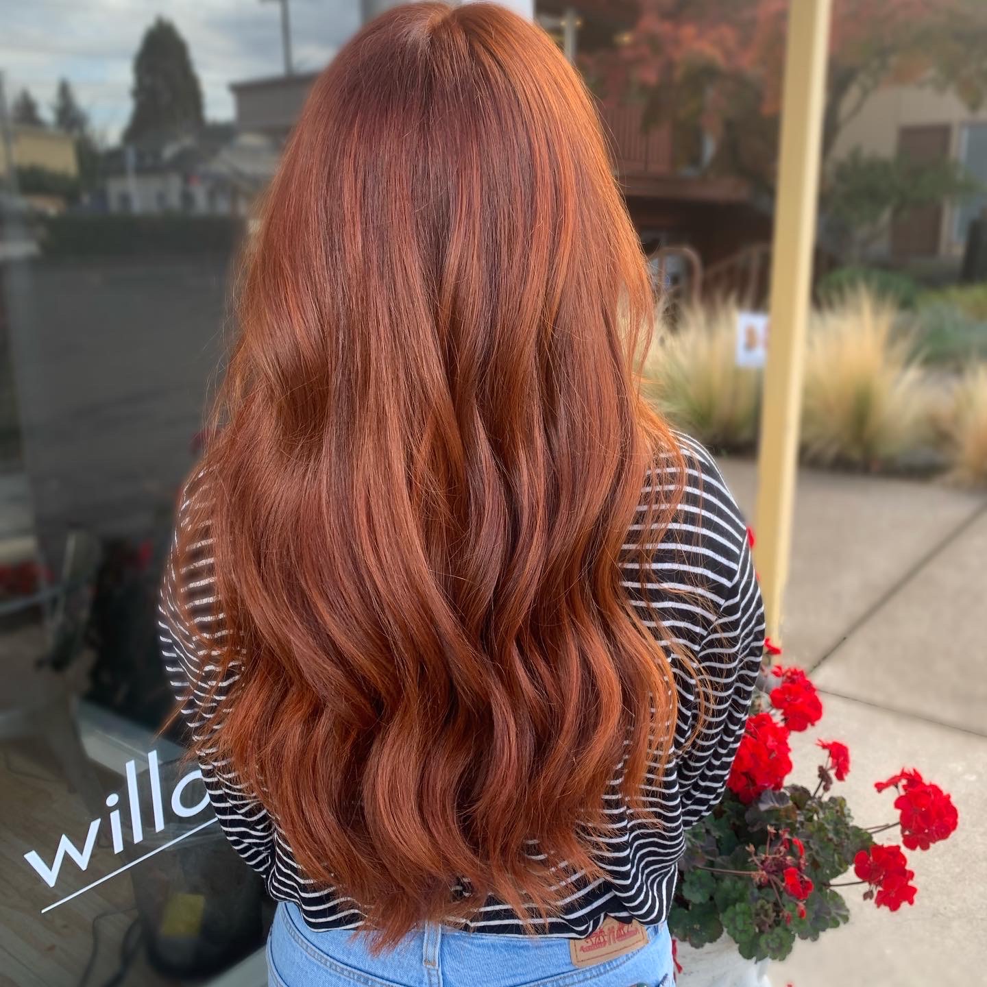 copper red color result by a stylist at willow hair, eugene OR